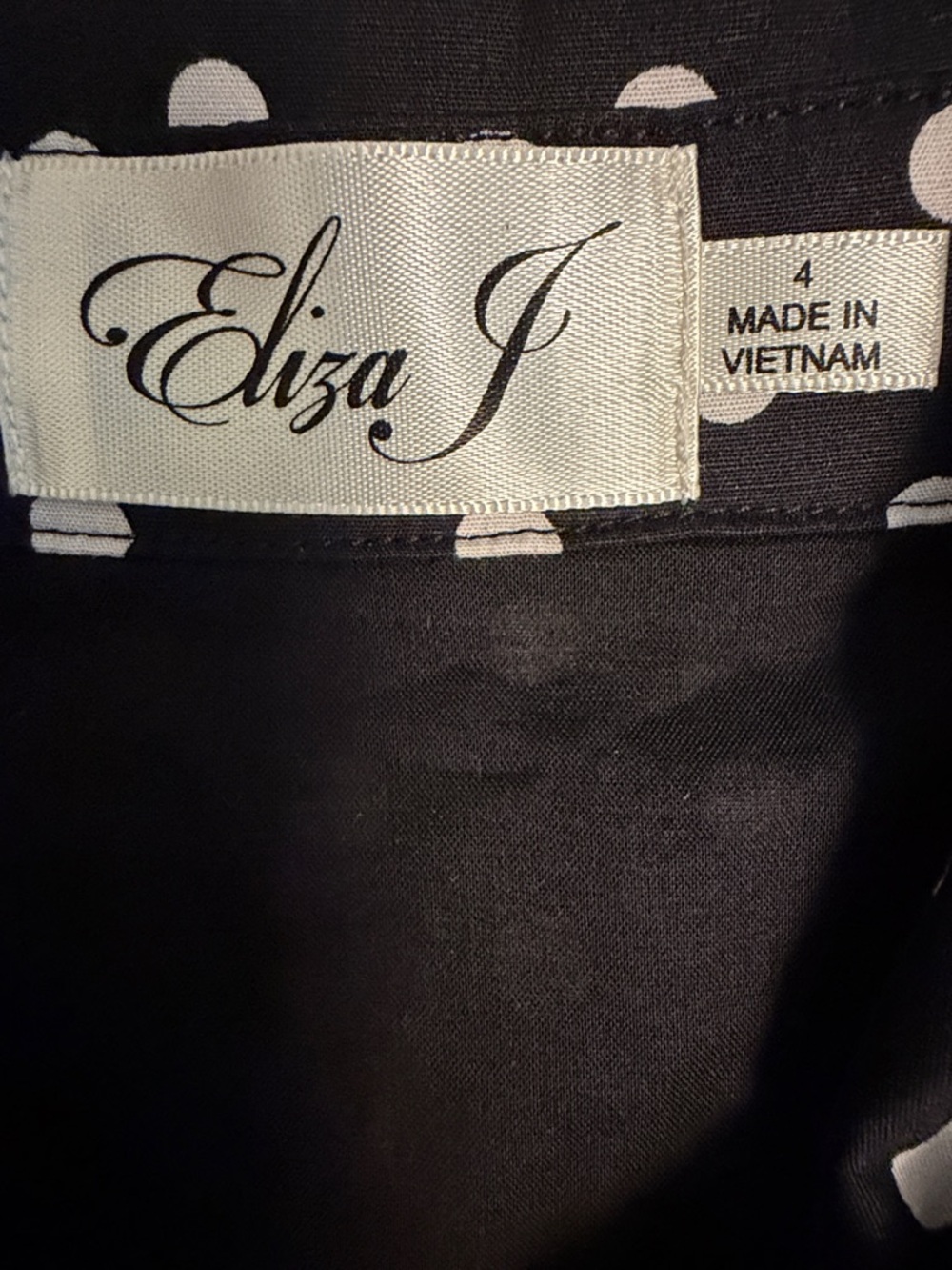 Eliza J Black Size 4 Sleeveless Black & White Polka Dot Collared Midi Dress - Picture 3 of 8